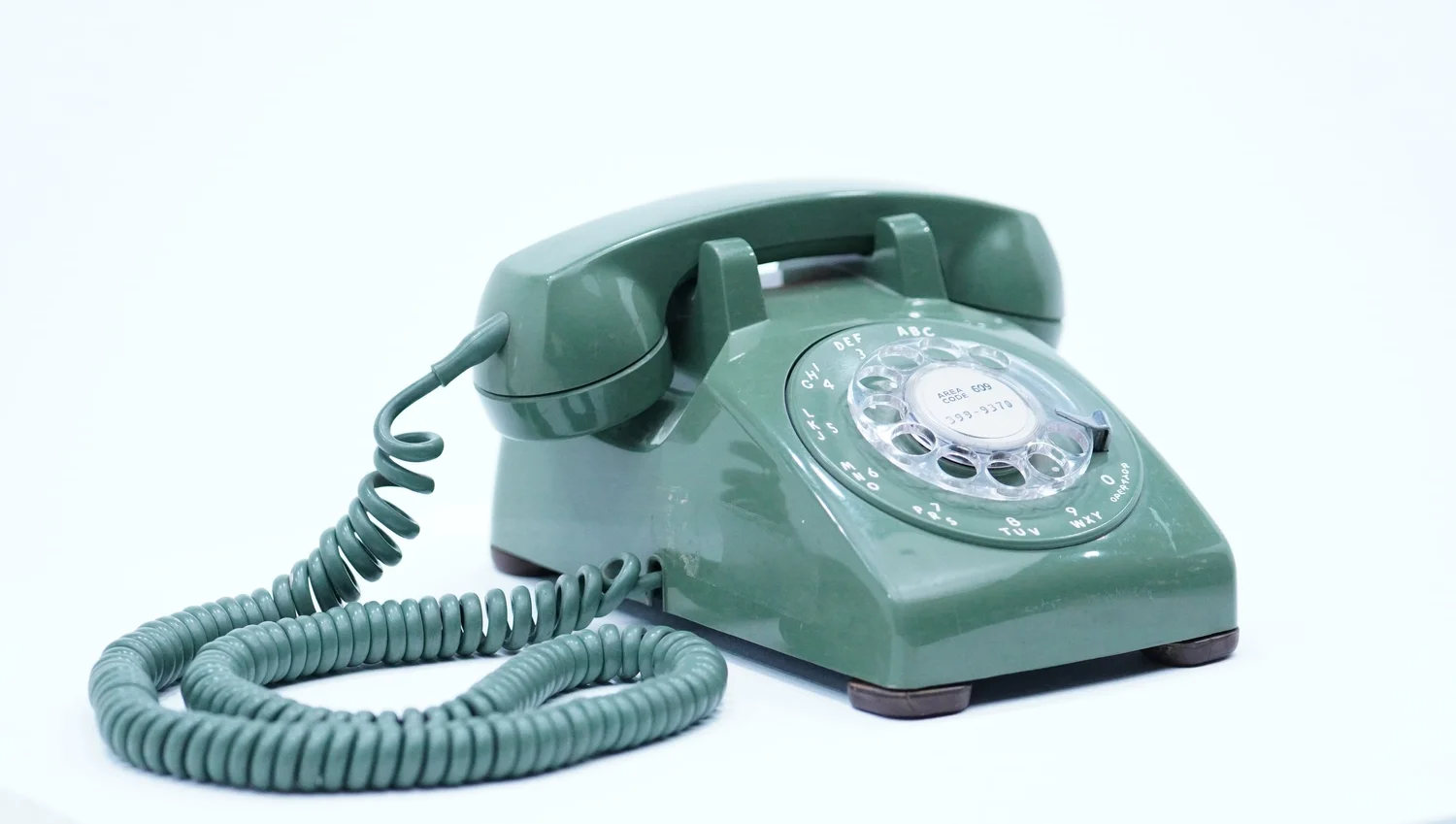 Green rotary telephone
