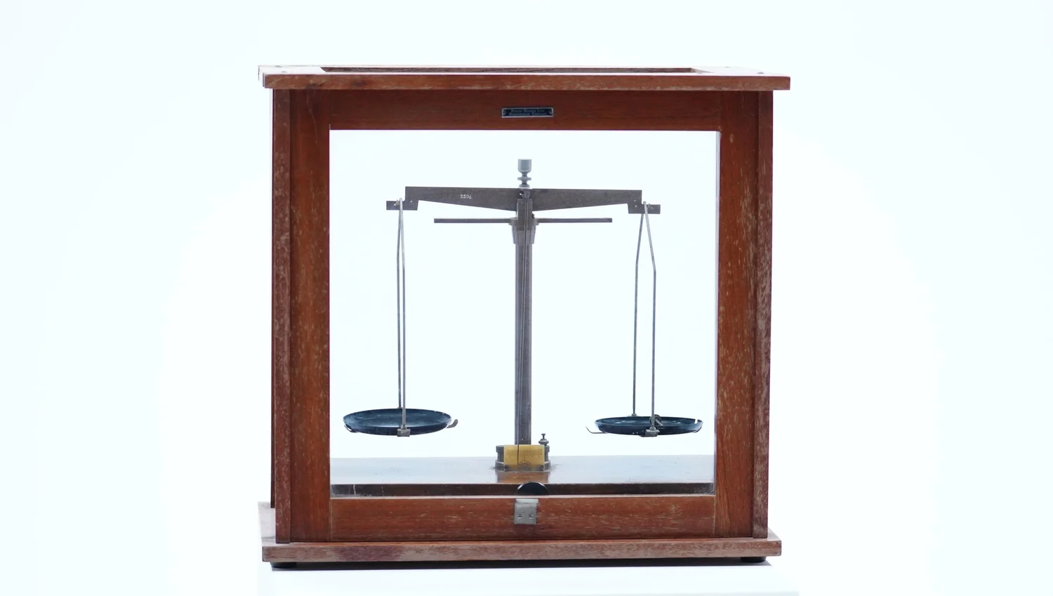 Wooden enclosed laboratory balance